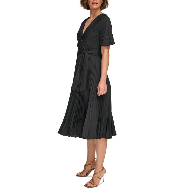DKNY Women's Pleated Fit & Flare Dress MSRP $169