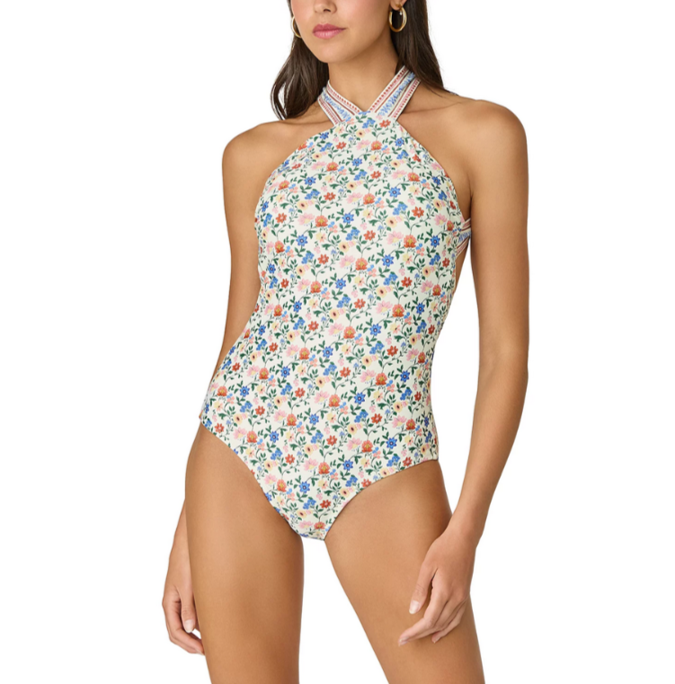 Shoshanna High Neck One Piece Swimsuit MSRP $250