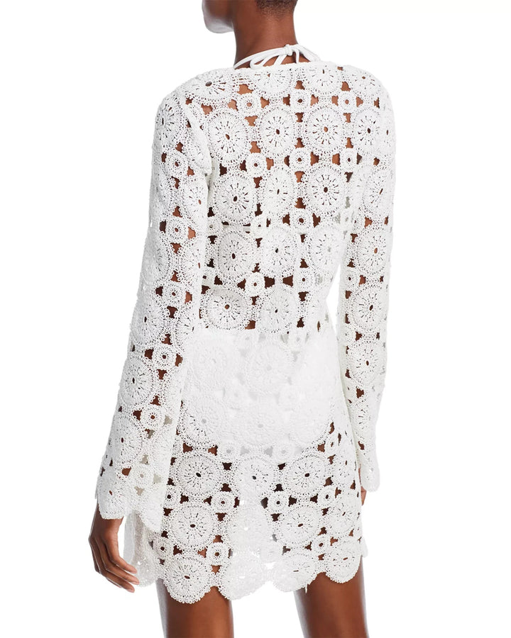 AQUA Swim Crochet Cover Up Dress MSRP $98