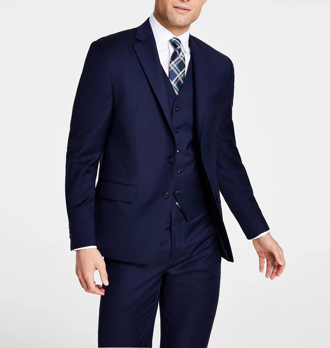 Michael Kors Men's Classic-Fit Wool-Blend Stretch Solid Suit Jacket MSRP $450