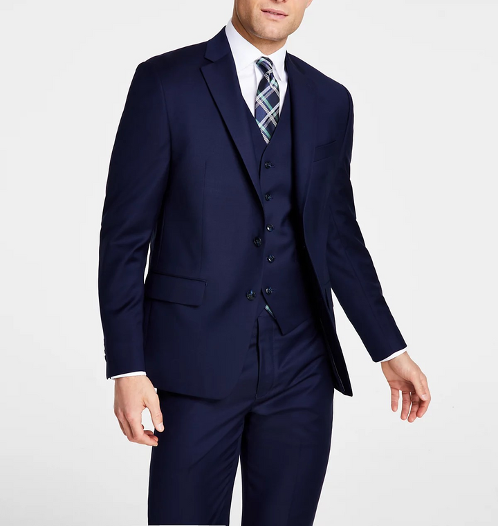 Michael Kors Men's Classic-Fit Wool-Blend Stretch Solid Suit Jacket MSRP $450
