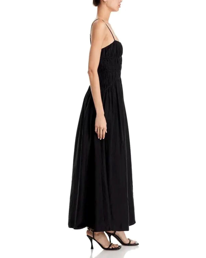 AQUA Crinkle Smocked Maxi Dress MSRP $118