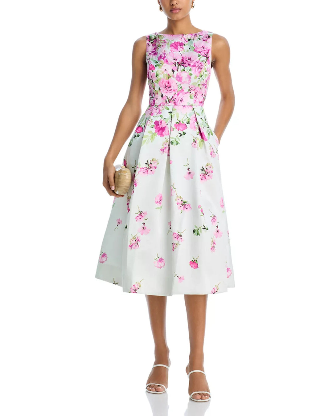 Eliza J Floral Print Mikado Cocktail Dress MSRP $188