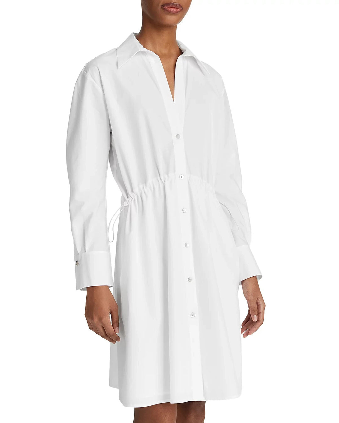 Vince Cotton Drawcord Shirt Dress  MSRP $425