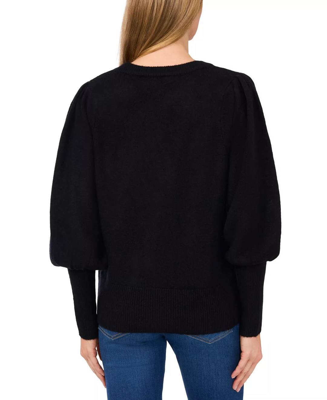 CeCe Women's Plaid Bow Crew Neck Sweater MSRP $79