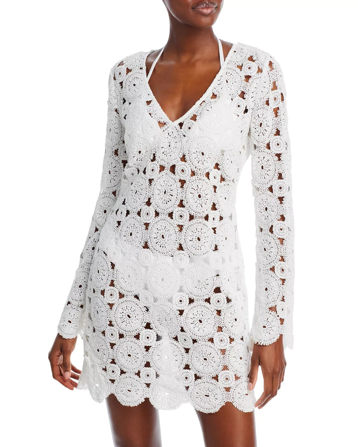 AQUA Swim Crochet Cover Up Dress MSRP $98