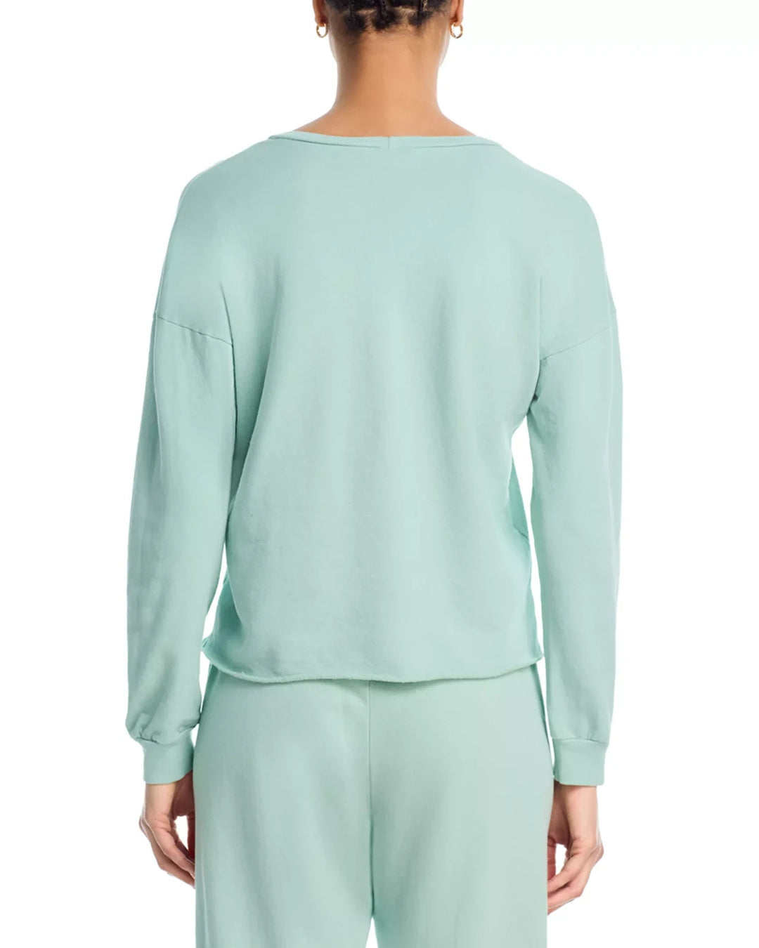 Aqua Tessa Raw Hem Pullover Sweatshirt MSRP $88