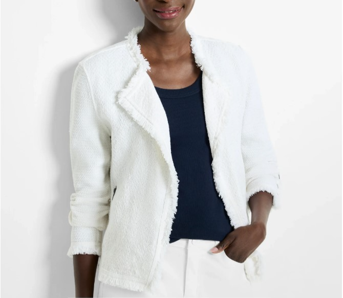 Nic + Zoe Knit Fringe Open Front MSRP $198