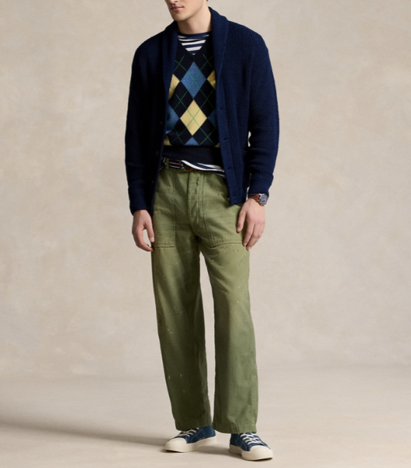 Polo Ralph Lauren Men's Paint-Splatter Fatigue Straight Pants MSRP $298