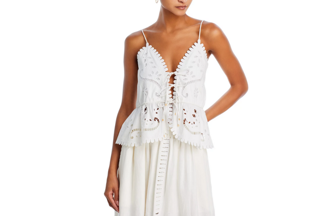 Sea Liat Embroidered Cotton Cami Top MSRP $350