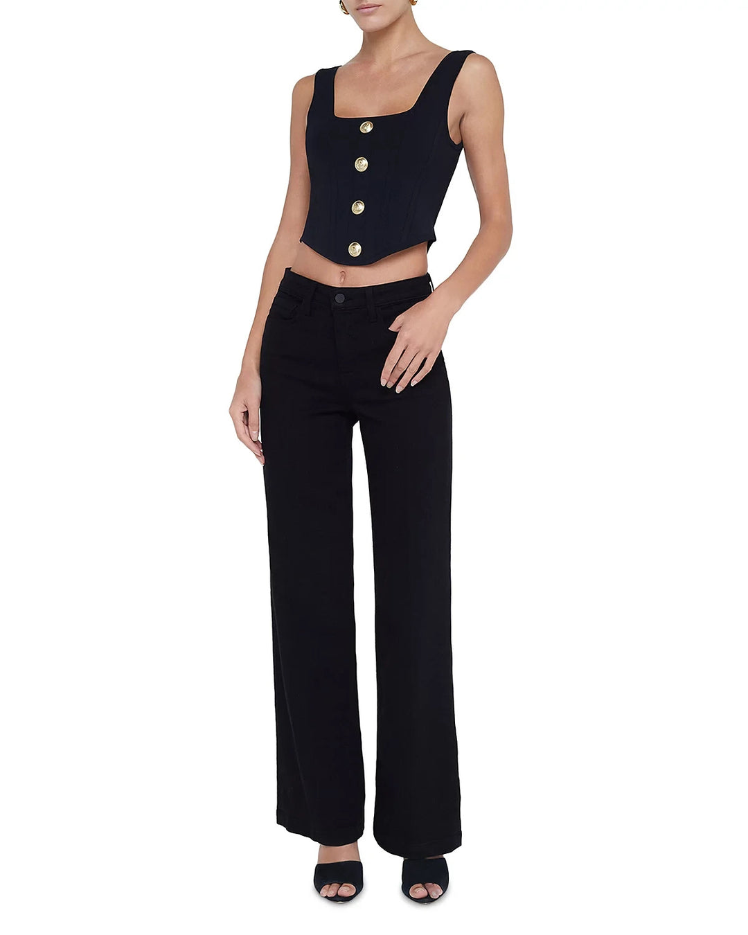 L'AGENCE Saga Square Neck Knut Corset Top MSRP $350
