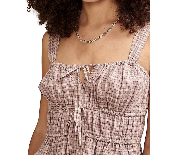 Lucky Brand Drawstring Detail Cotton Sleeveless Top MSRP $59