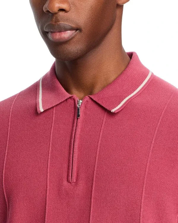 The Men's Store Short Sleeve Zip Polo Shirt MSRP $98