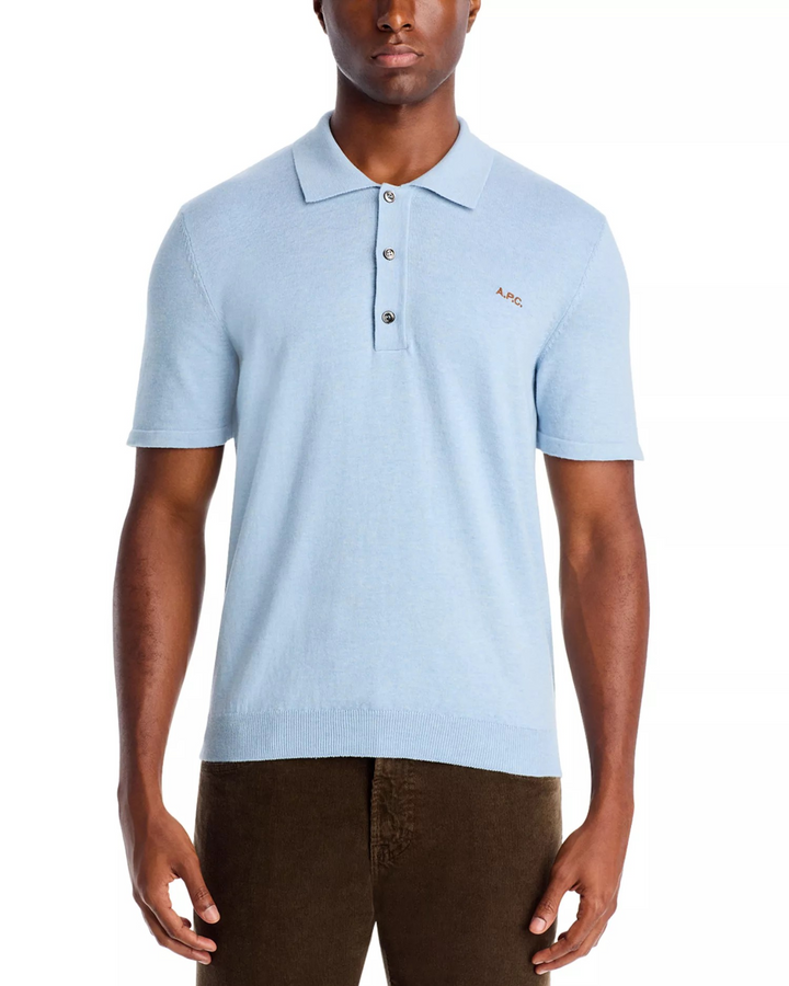 A.P.C. Ollie Regular Fit Knit Polo Shirt MSRP $285