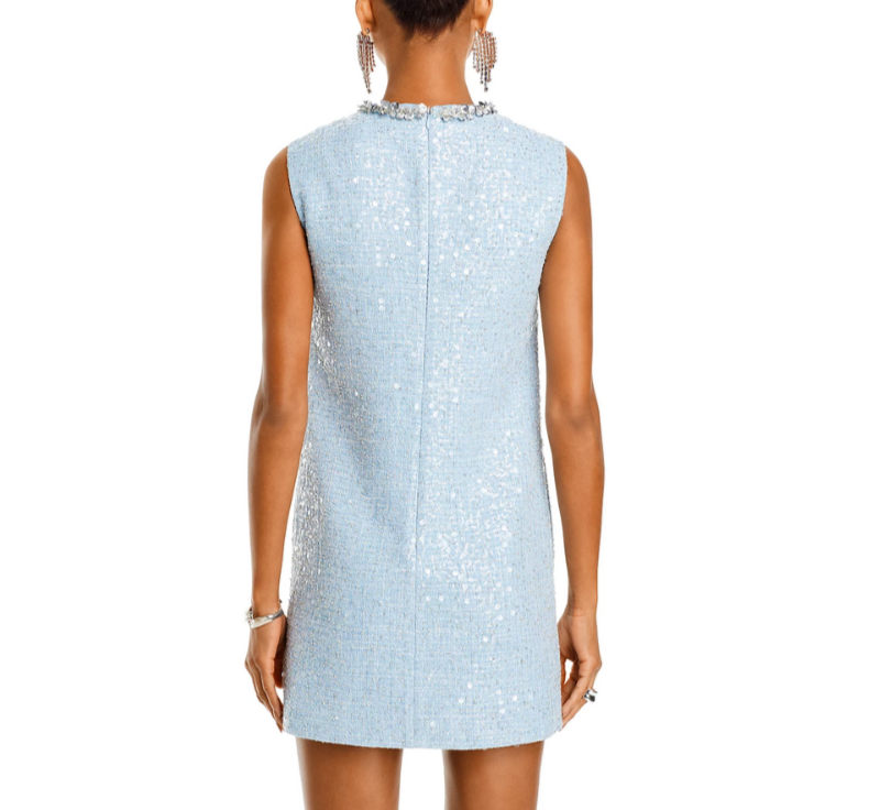 Self-Portrait Embellished Bouclé Mini Dress MSRP $555