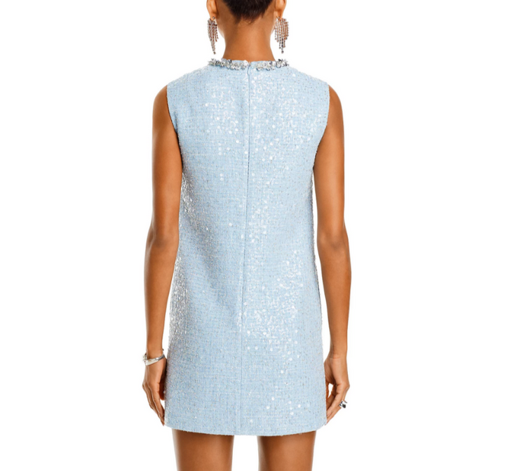 Self-Portrait Embellished Bouclé Mini Dress MSRP $555