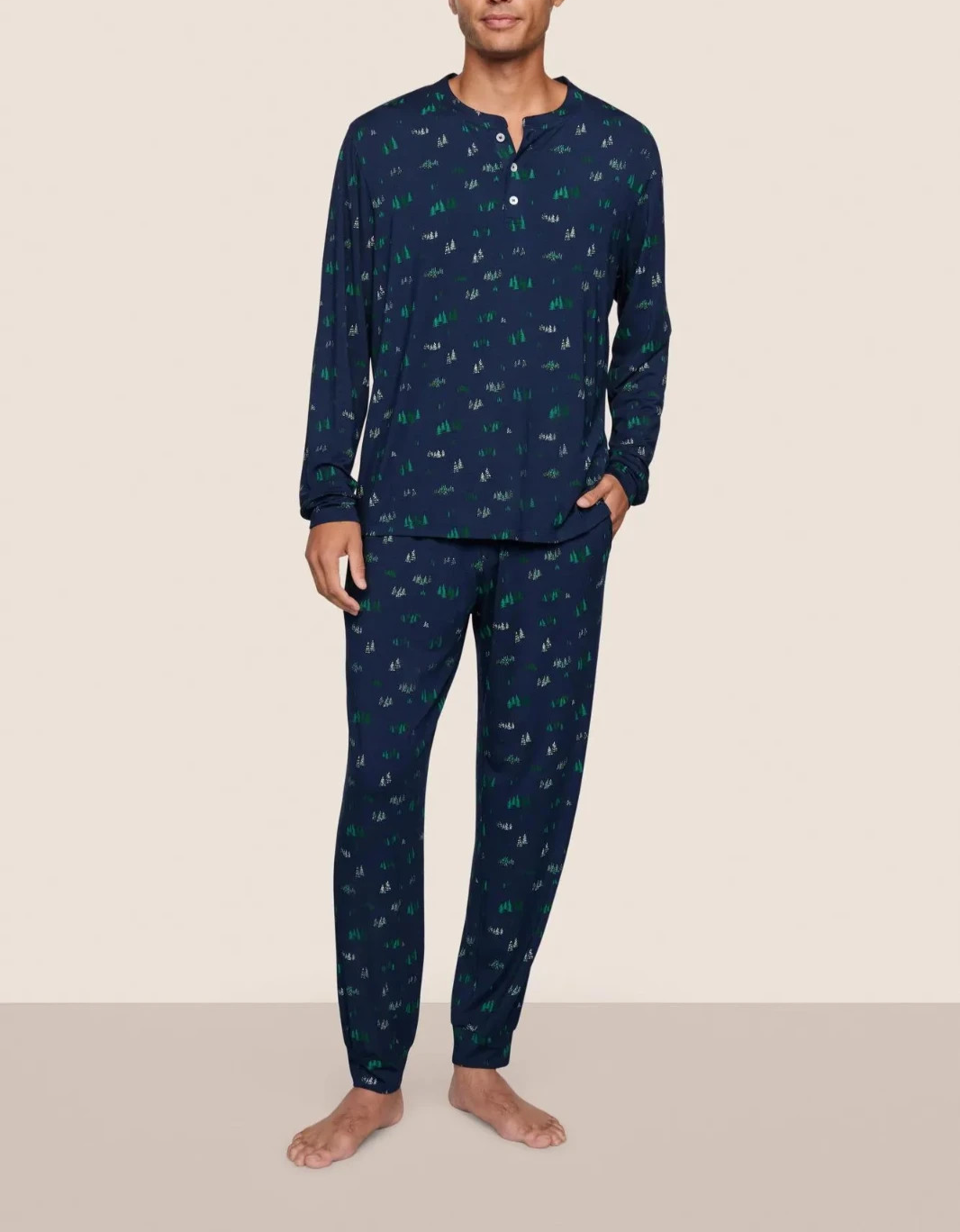 Eberjey Henry Printed TENCEL™ Modal Long PJ Set MSRP $168
