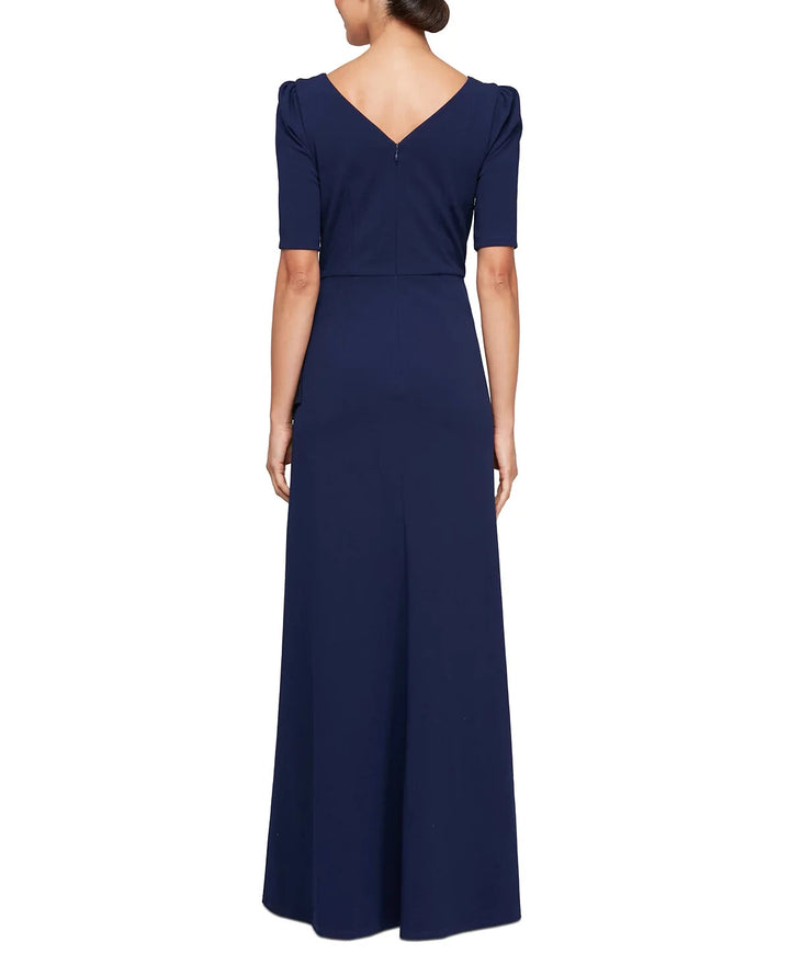 Alex Evenings Embellished-Neck Ruffle Gown MSRP $229