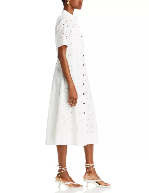 Derek Lam 10 Crosby Lincoln Short Sleeve Eyelet Dress MSRP $595