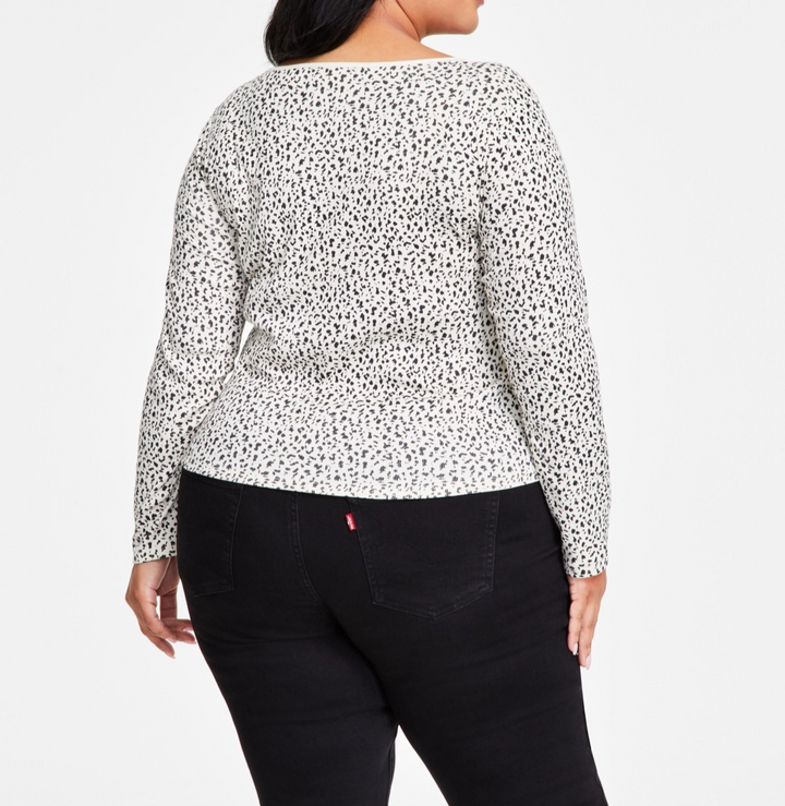 Levi's Plus Size Honey Printed Long-Sleeve Top MSRP $34.50