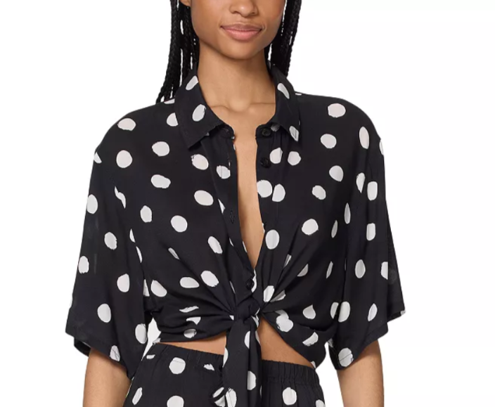 kate spade new york Dot Print Cover Up Shirt MSRP $148