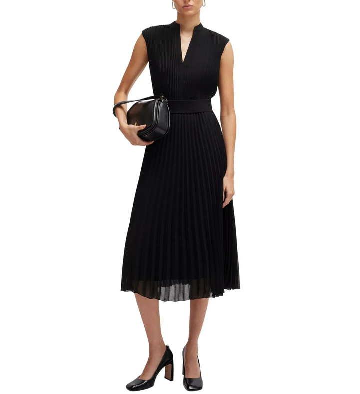 BOSS Women's Plisse-Crepe Dress MSRP $545
