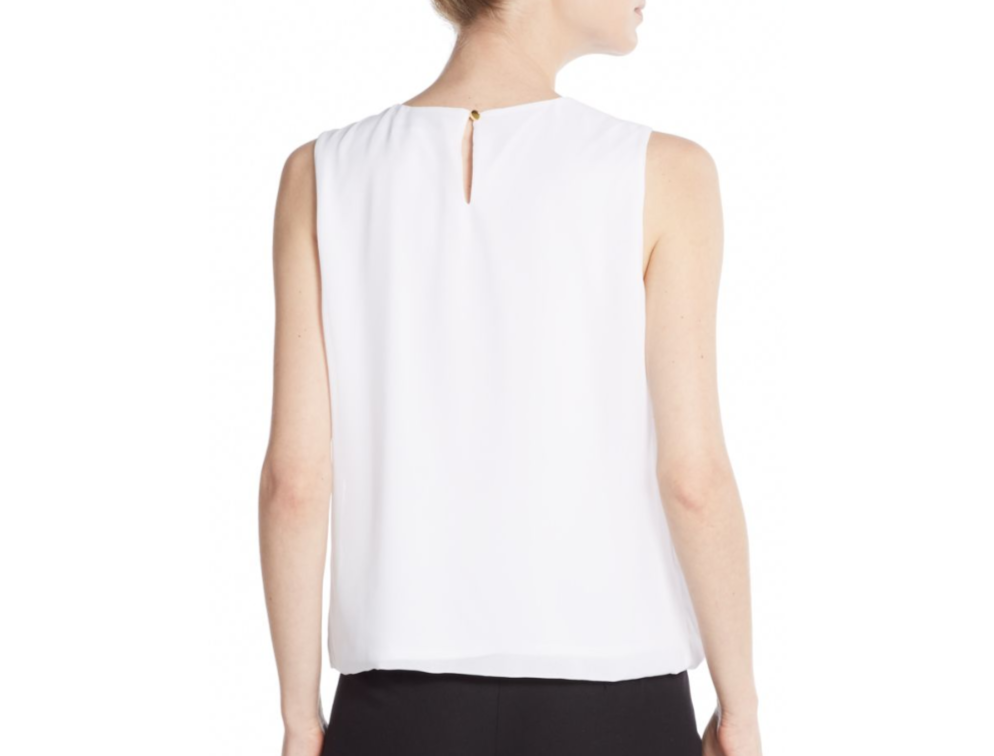 Calvin Klein Sleeveless Pleated Blouse MSRP $69