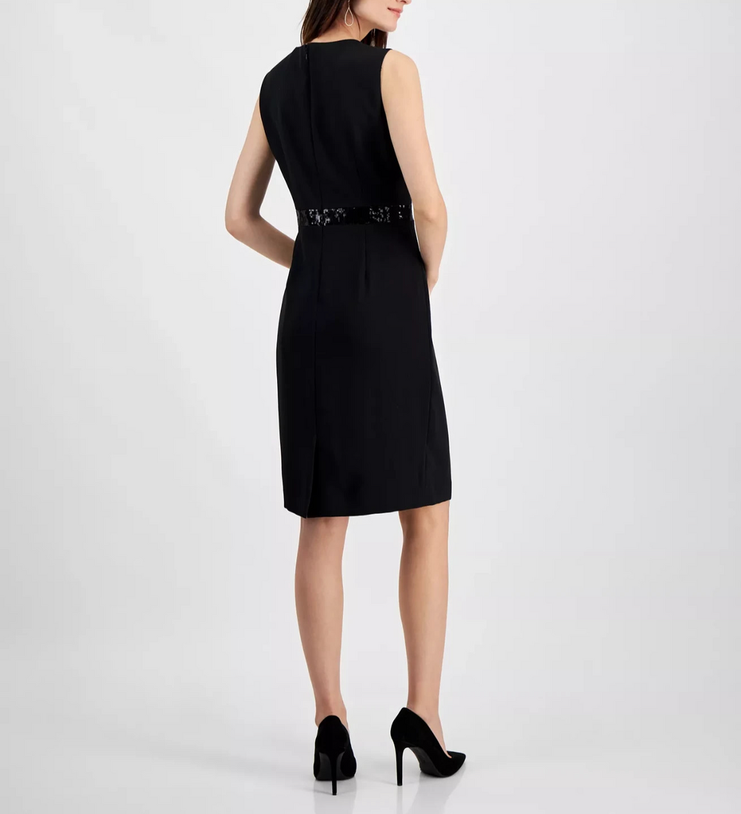 Kasper Women's Sequin-Waistband Sheath Dress MSRP $99