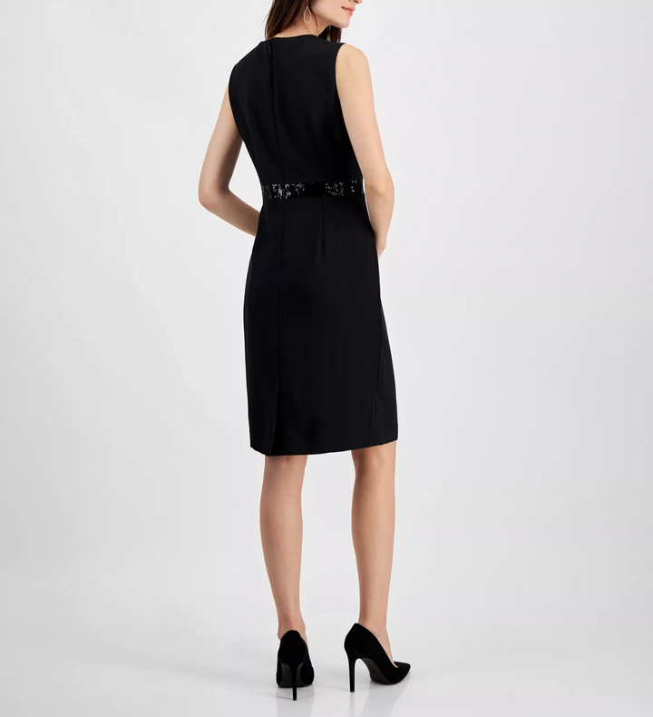 Kasper Women's Sequin-Waistband Sheath Dress MSRP $99