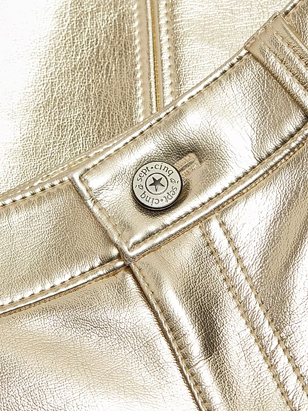 Cinq a Sept Metallic Faux Leather Pants MSRP $355