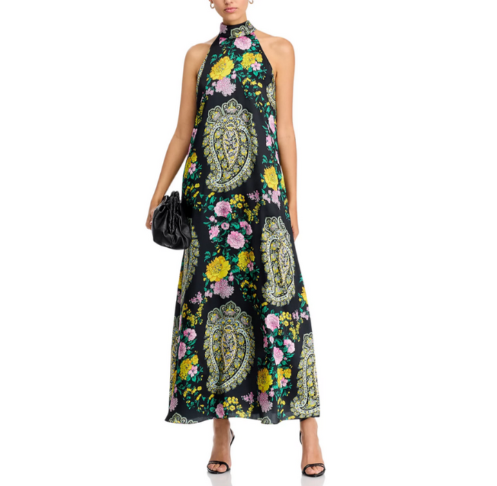 Kobi Halperin Genesis Printed Halter Maxi Dress MSRP $698