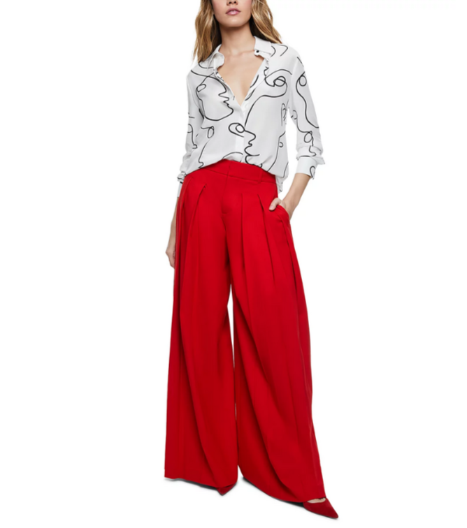 Alice and Olivia A+O Koketit Brady Silk Button Down Blouse MSRP $395