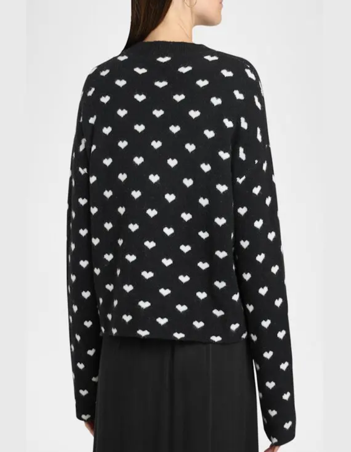 Splendid Lolly Hearts Crewneck Sweater MSRP $168