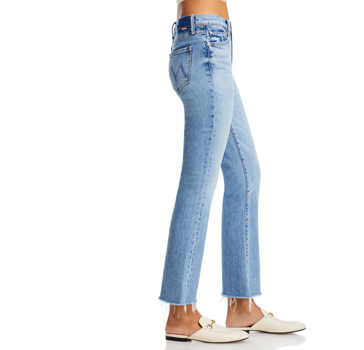 MOTHER The Outsider Flood Fray High Rise Jeans MSRP $268