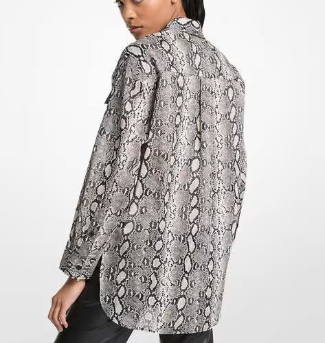 Michael Kors Snake Print Oversized Shirt MSRP $198