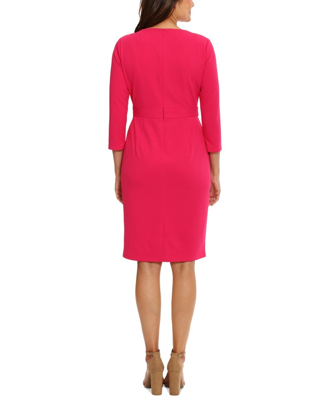 London Times Women's Jewel-Neck 3/4-Sleeve Sheath Dress MSRP $99