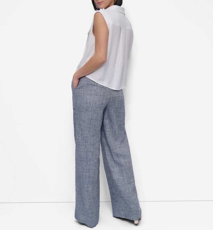 DKNY Women's Sleeveless Button-Front Shirt MSRP $59