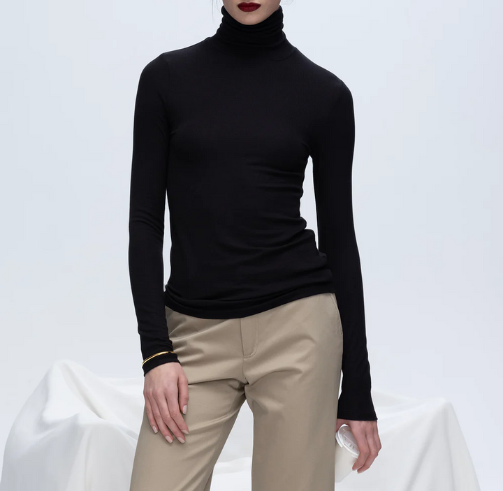 Atm Anthony Thomas Melillo Ribbed Long Sleeve Turtleneck Top MSRP $195