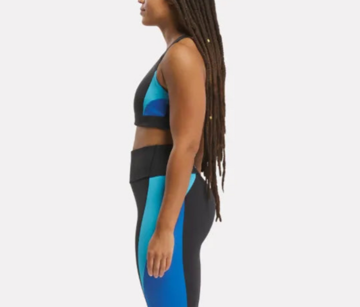 Reebok Active Lux Racerback Colorblocked Sports Bra MSRP $45