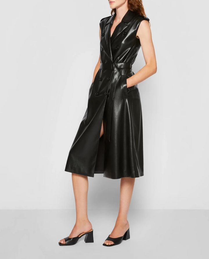 Boss Dujeta Faux Leather Dress MSRP $595
