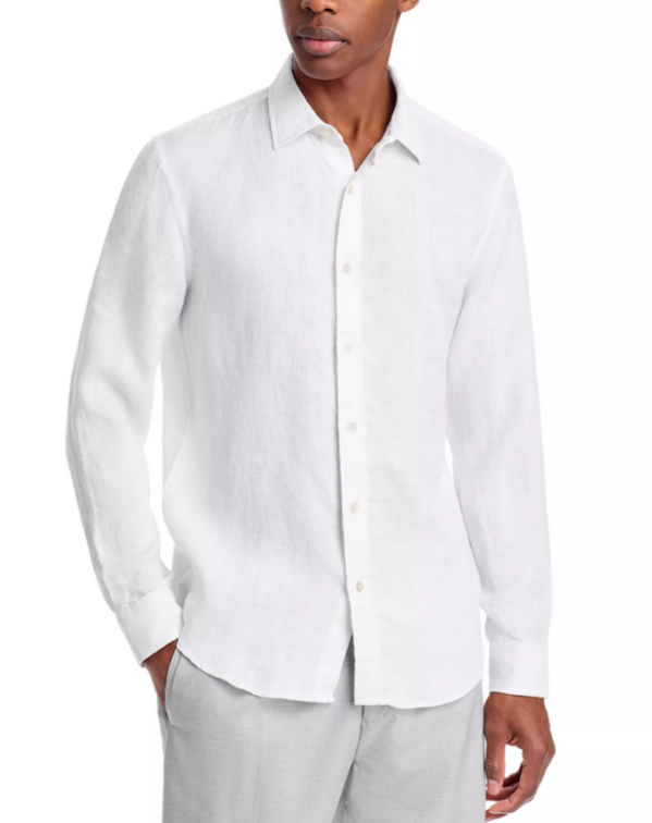 The Men Store Tonal Stitch Standard Fit Linen Shirt MSRP $128