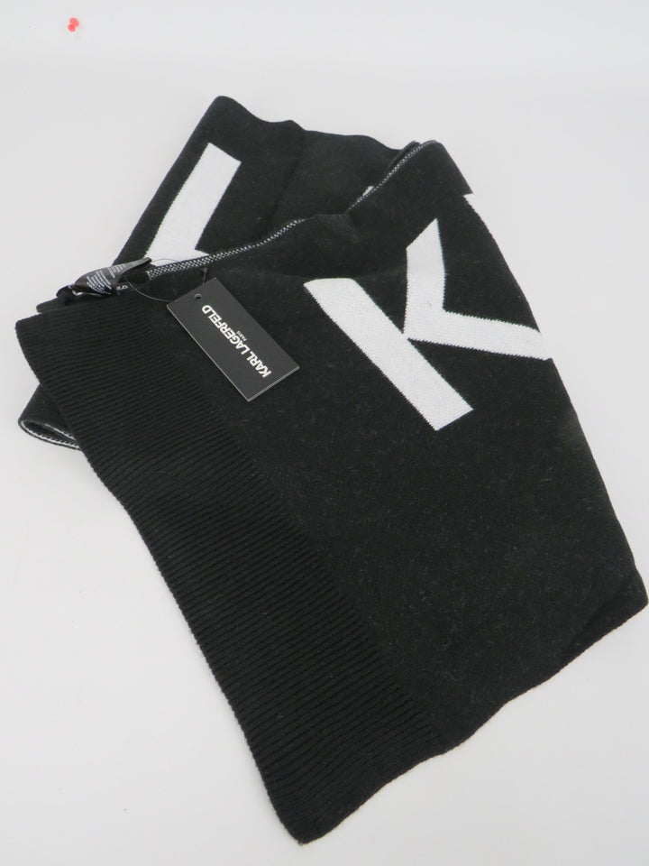 Karl Lagerfeld Paris Branded Print Knit Scarf MSRP $75