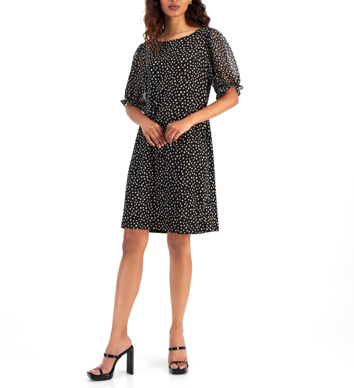 Connected Petite Short-Sleeve Round-Neck Sheath Dress MSRP $69