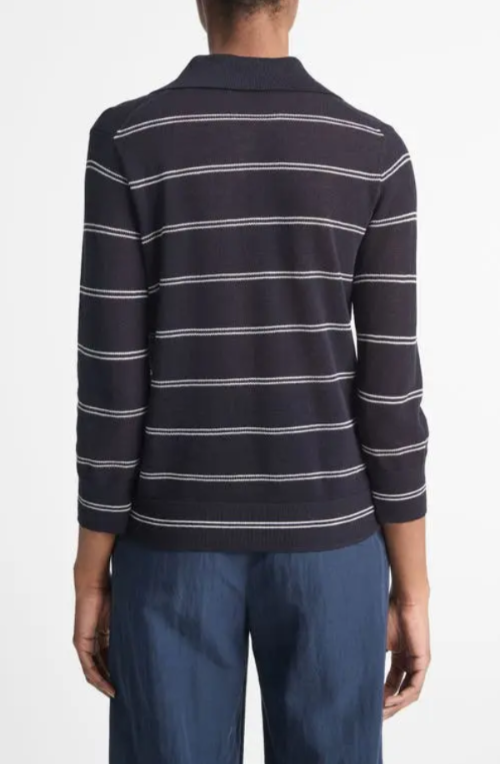 Vince Striped Cotton Piqué Polo MSRP $265