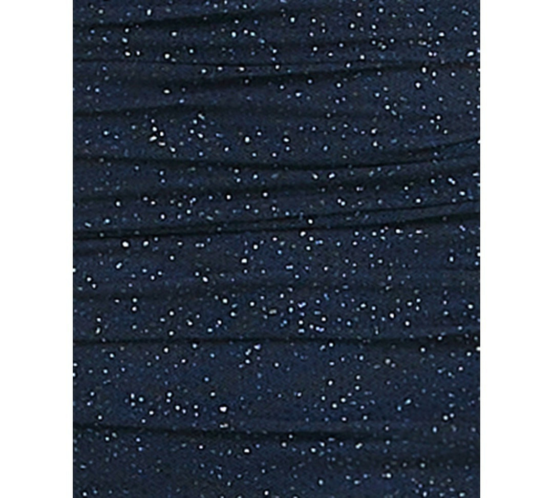 B Darlin Juniors' Square-Neck Glitter Ruched Mesh Dress MSRP $59