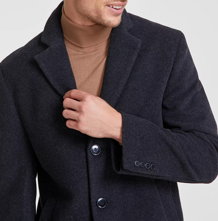 Calvin Klein Men's Prosper Wool-Blend Slim Fit Overcoat MSRP $395