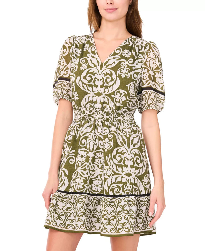 MSK Petite Short-Sleeve V-Neck Fit & Flare Dress MSRP $79