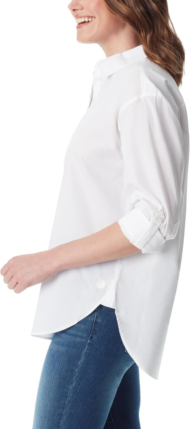 Gloria Vanderbilt Amanda Monogram Button Down Shirt MSRP $48