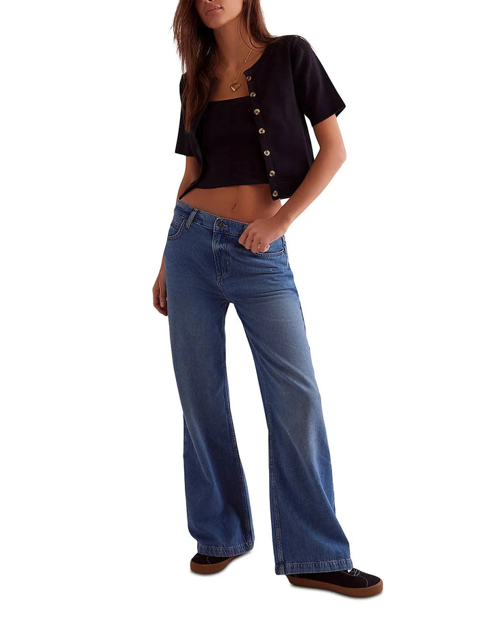 Free People Stride Low Slung Wide Leg Jeans MSRP $128