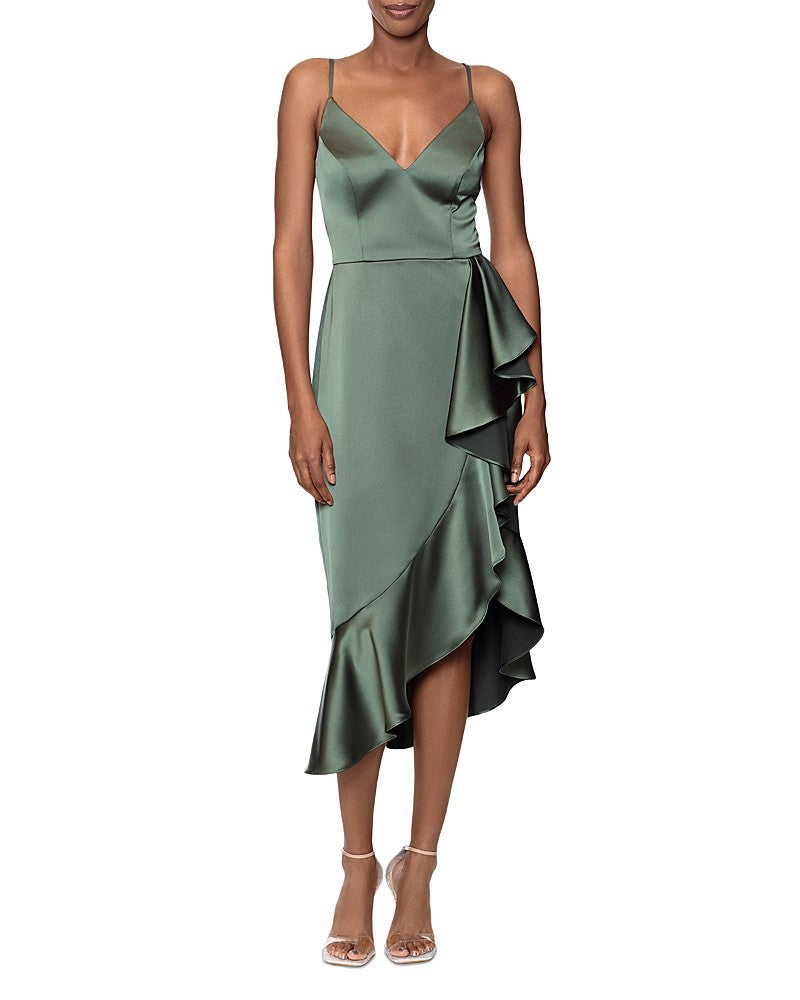 AQUA Ruffled Midi Dress MSRP $238